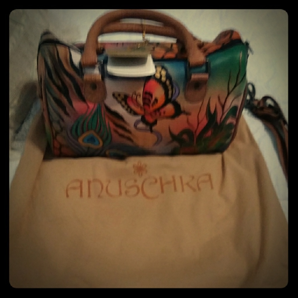 Hand painted Anuschka purse. (NEW)